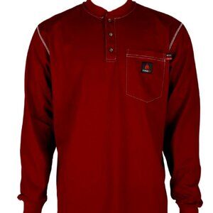 Sold out Forge Fr Men's Burgundy Light Weight Contrast Stitch Henley Safety Shir